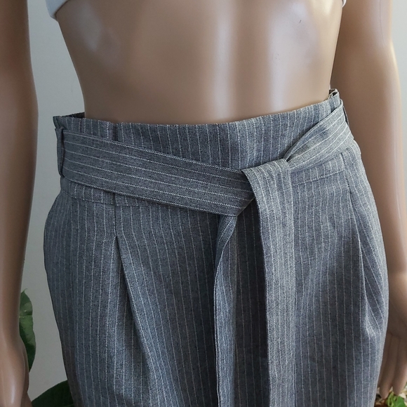 Monk & Lou gray pencil skirt pin stripes sash - Picture 2 of 12
